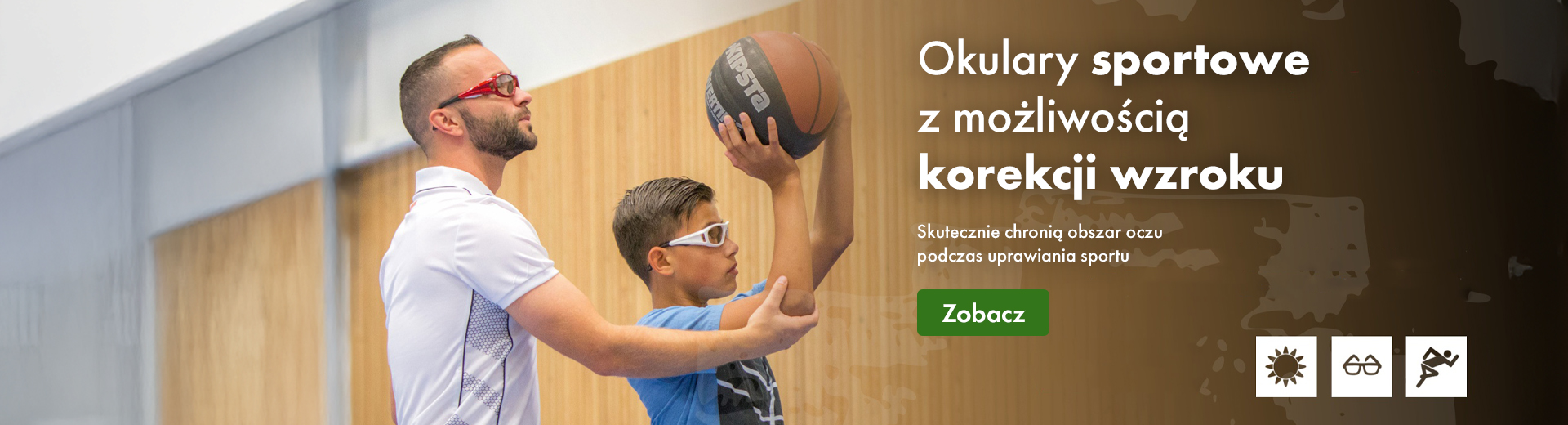 Okulary sportowe Leader z korekcją wzroku