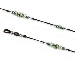 Łańcuszek do okularów ozdobny, Adriana, zielony - 2 szt.