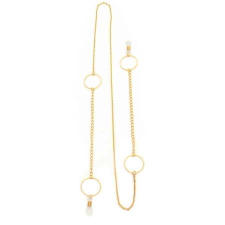 Łańcuszek do okularów metalowy, Turyn, złoty - 1 szt.