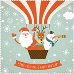 Ściereczka do okularów 18x18 cm, Christmas Santa, pakowana pojedynczo