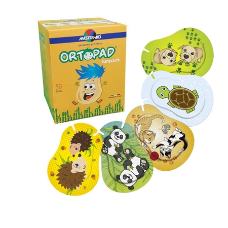 Plastry na oko Ortopad Medium 2-4 lata Happy FunPack, 50 szt.