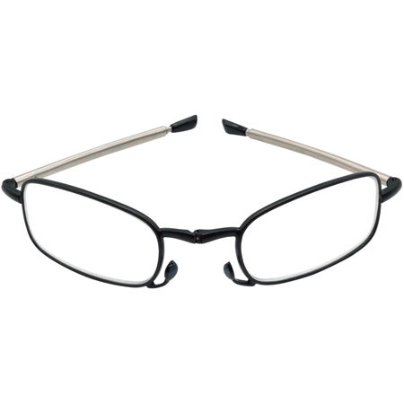 Składane okulary do czytania Bats czarno srebrne +3,00