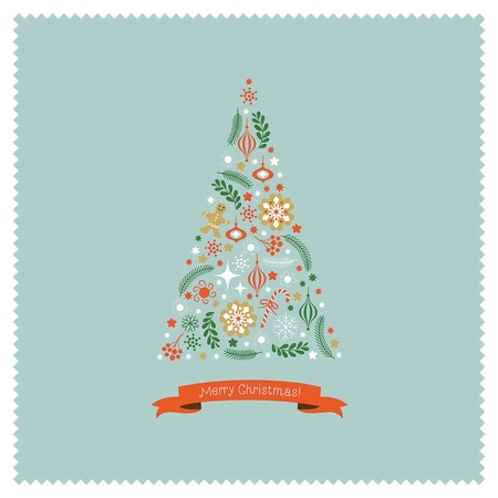 Ściereczka do okularów 18x18 cm, Christmas Tree Mint, pakowana pojedynczo