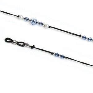 Łańcuszek do okularów ozdobny, Adriana, niebieski