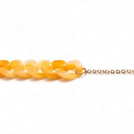 Łańcuszek do okularów akrylowo-metalowy brzoskwiniowy - 1 szt.