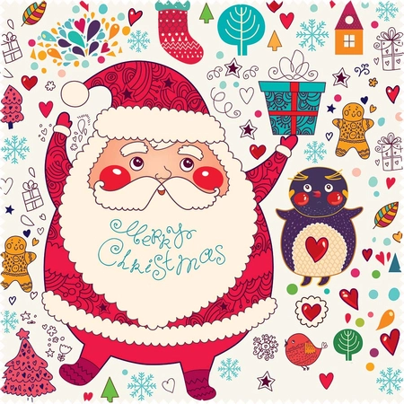 Ściereczka do okularów 18x18 cm, Christmas Santa, pakowana pojedynczo