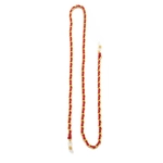 Łańcuszek do okularów metalowy, Bolzano, czerwono-złoty - 1 szt.