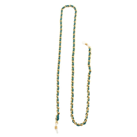 Łańcuszek do okularów metalowy, Bolzano, morsko-złoty - 1 szt.