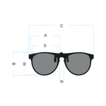 Nakładka przeciwsłoneczna w kształcie Aviator/Pilotki, odchylana z powłoką lustrzaną i polaryzacją, 61 x 54 mm
