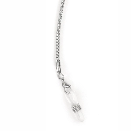Łańcuszek do okularów metalowy, Pisa, srebrny