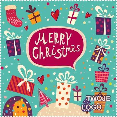 Ściereczka do okularów 18x18 cm, Christmas Gifts, pakowana pojedynczo